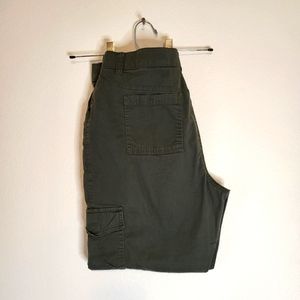 Great Northwest Indigo Olive Green Tapered Leg Cargo Pants Women's Size 10
